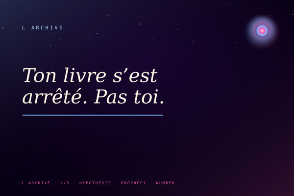 Ton livre s’est arrêté. Pas toi.