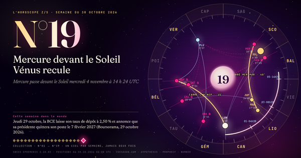 Horoscope Sagan · semaine du 30 octobre 2026 · Mercure passe devant le Soleil, Vénus recule en Balance