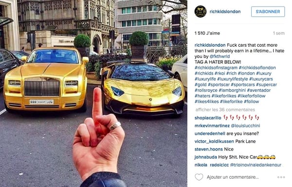 Plus honteux encore que les « Panama papers », le compte Instagram richkidslondon