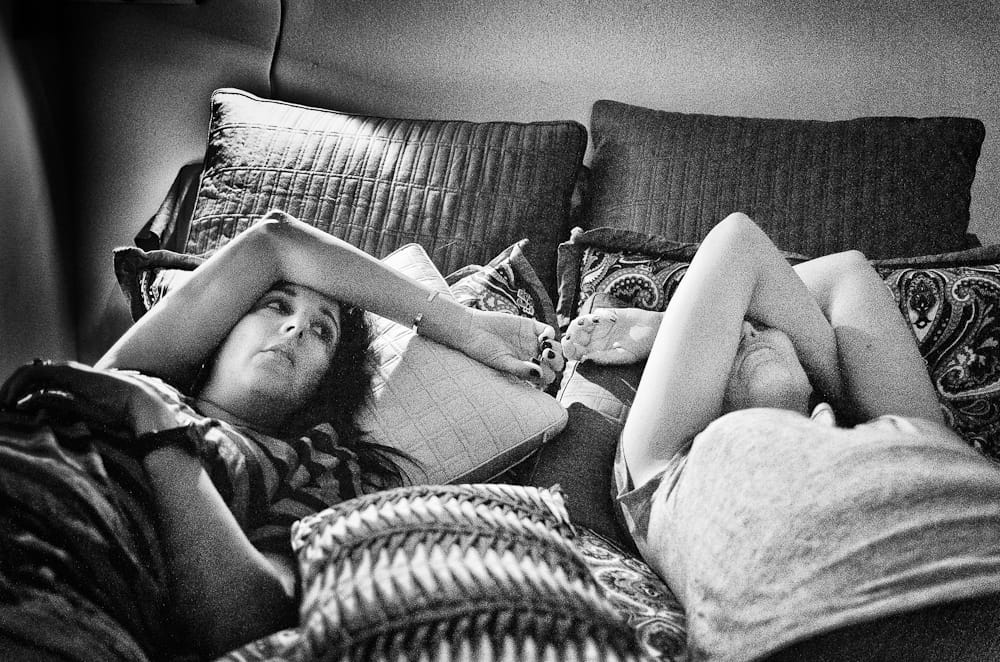 Beth reaching for Jens hand