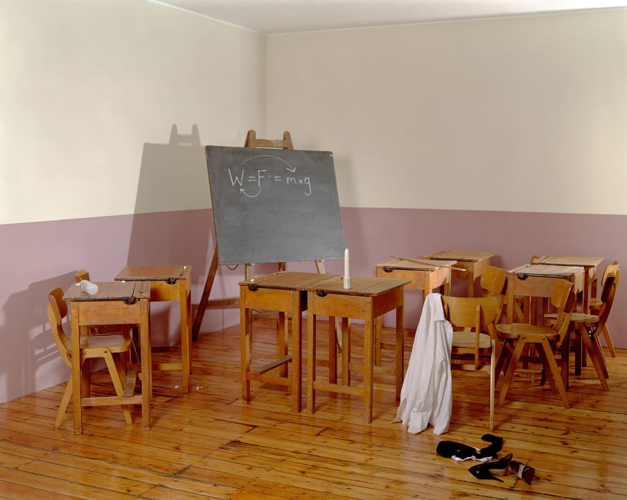 Empty porn sets, class room set