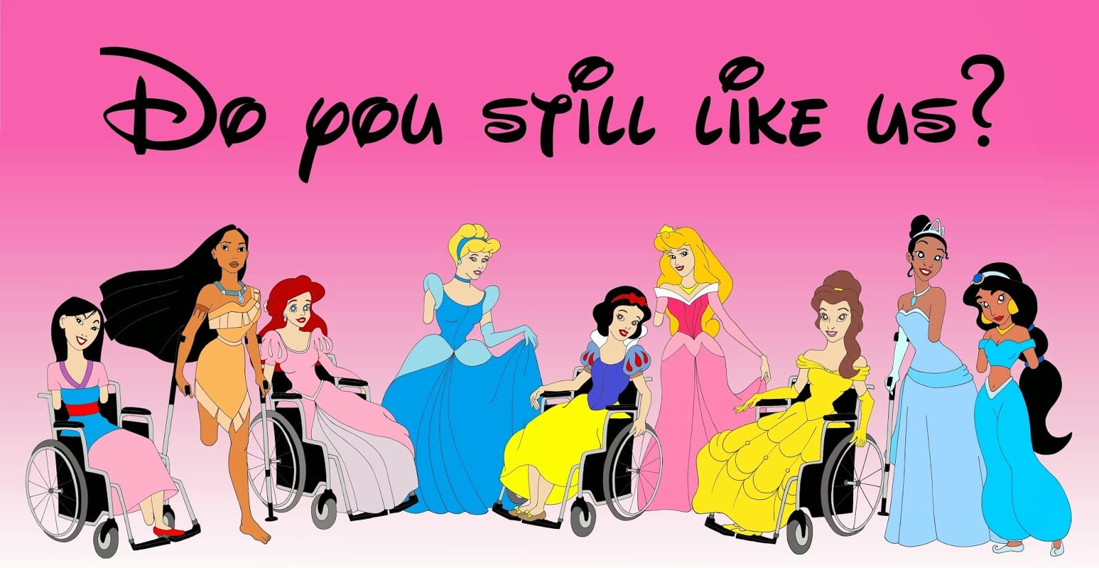 Disabled-Disney-princess-Snow-White-Disabled-Disability-Equal-Rights-Wellchair-Health-Art-Campaign-ADV-Cartoon