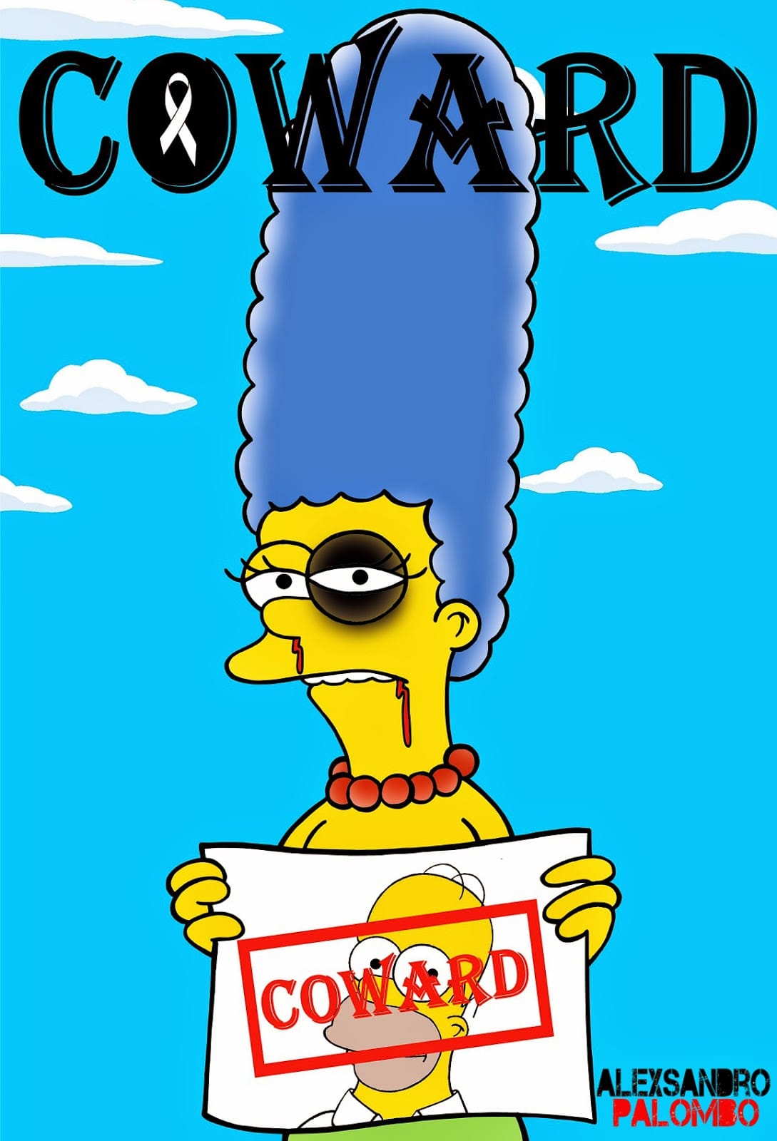 Marge Simpson The Simpsons COWARD No Violence Against Women by aleXsandro Palombo Web