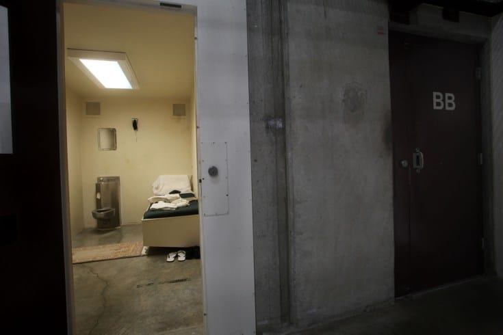 Mock cell shown to visitors, Camp VI.