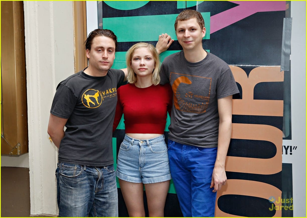 NEW YORK, NY - AUGUST 14:  (L-R) Actors Kieran Culkin, Tavi Gevinson and Michael Cera attend the "This Is Our Youth" Cast Photo Call at Cort Theatre on August 14, 2014 in New York City.  (Photo by Cindy Ord/Getty Images)