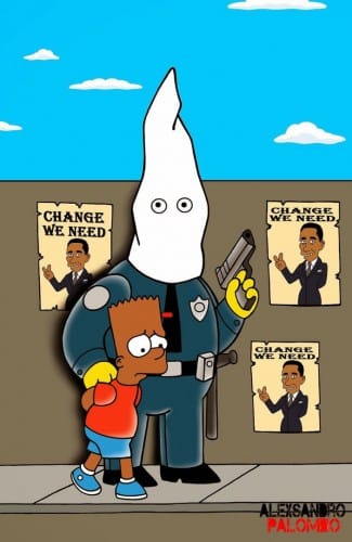 The-Simpsons-Black-Eric-Garner-Statue-of-Freedom-Homer-Simpson-Marge-Bart-Lisa-Clancy-Bill-De-Blasio-Police-Stop-Racism-10-703x1080