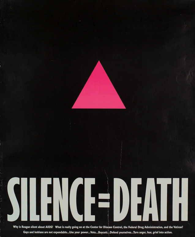Act Up’s campaign poster “Silence = Death” (1987).Credit...Gran Fury Collection, Manuscripts and Archives Division. Astor, Lenox and Tilden Foundations. Photo: The New York Public Library/Art Resource, NY