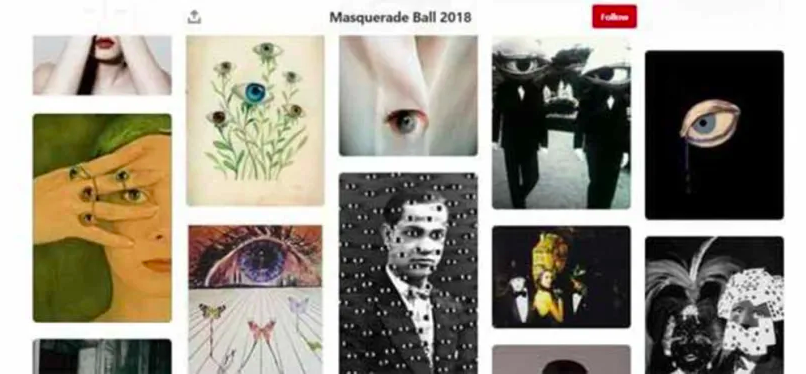 Une capture d’écran de la page Pinterest de l’UNICEF. Les yeux et l’esprit monarque dominent le symbolisme partout