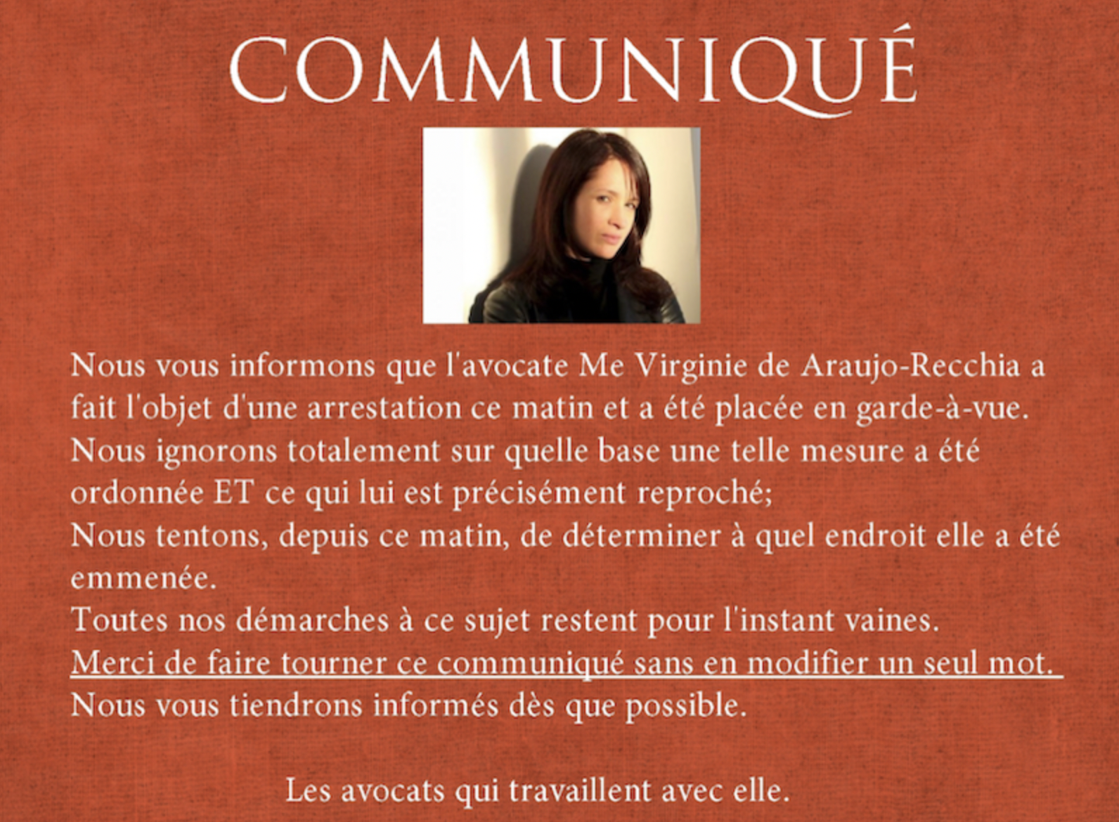 Merci  de faire circuler cette information le plus largement possible, la mobilisation de chacun d’entre nous compte !