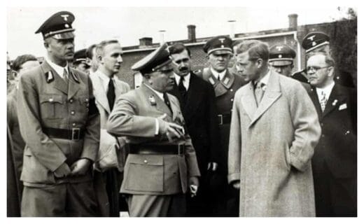 [Photo : © Popperfoto/Getty Images Le duc de Windsor, qui fut pendant quelques mois en 1936 le roi Édouard, lors d’une tournée dans l’Allemagne nazie en 1937.]