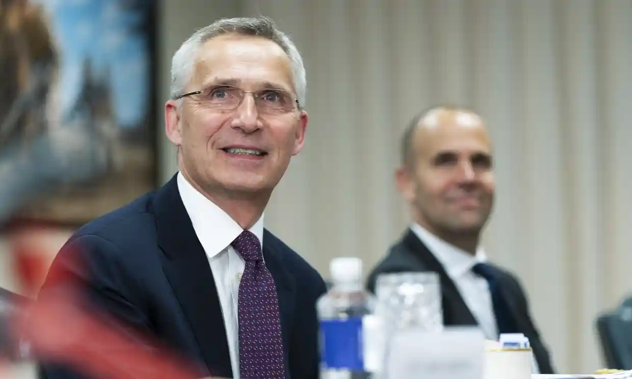 Jens Stoltenberg, secrétaire général de l'Otan, sera cette année la tête d'affiche du sommet mondial des élites Bilderberg à Washington DC. Photographie : Manuel Balce Ceneta/AP