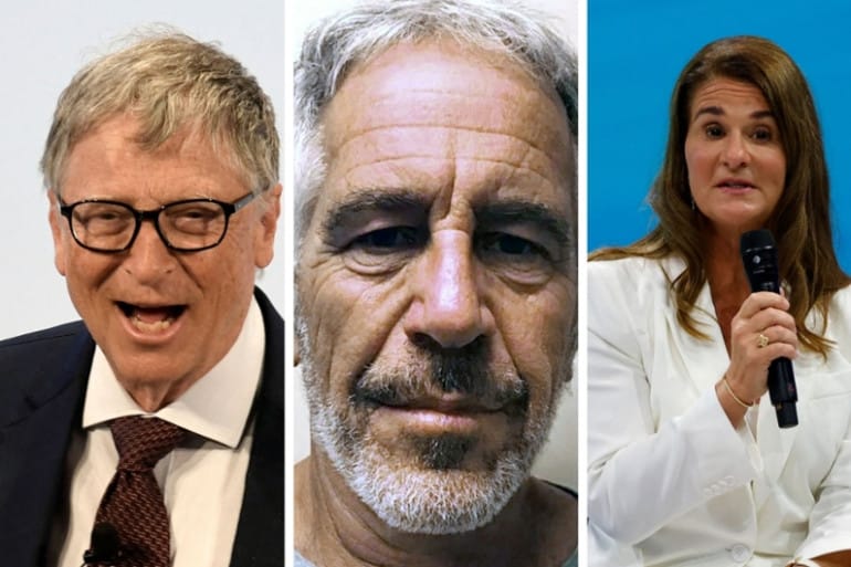 Bill Gates, Jeffrey Epstein et Melinda Gates. 